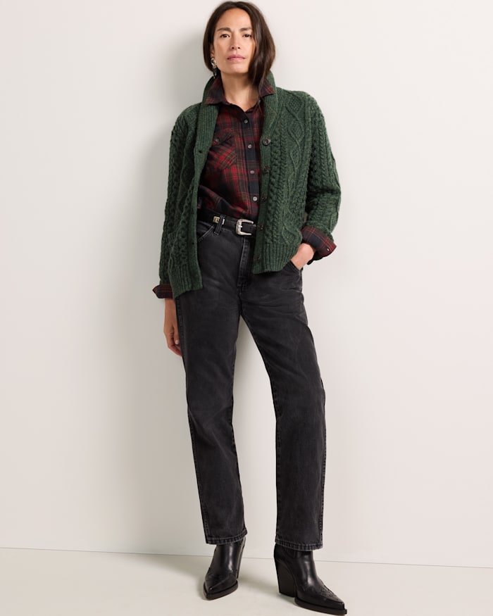 WOMEN'S FISHERMAN WOOL CARDIGAN